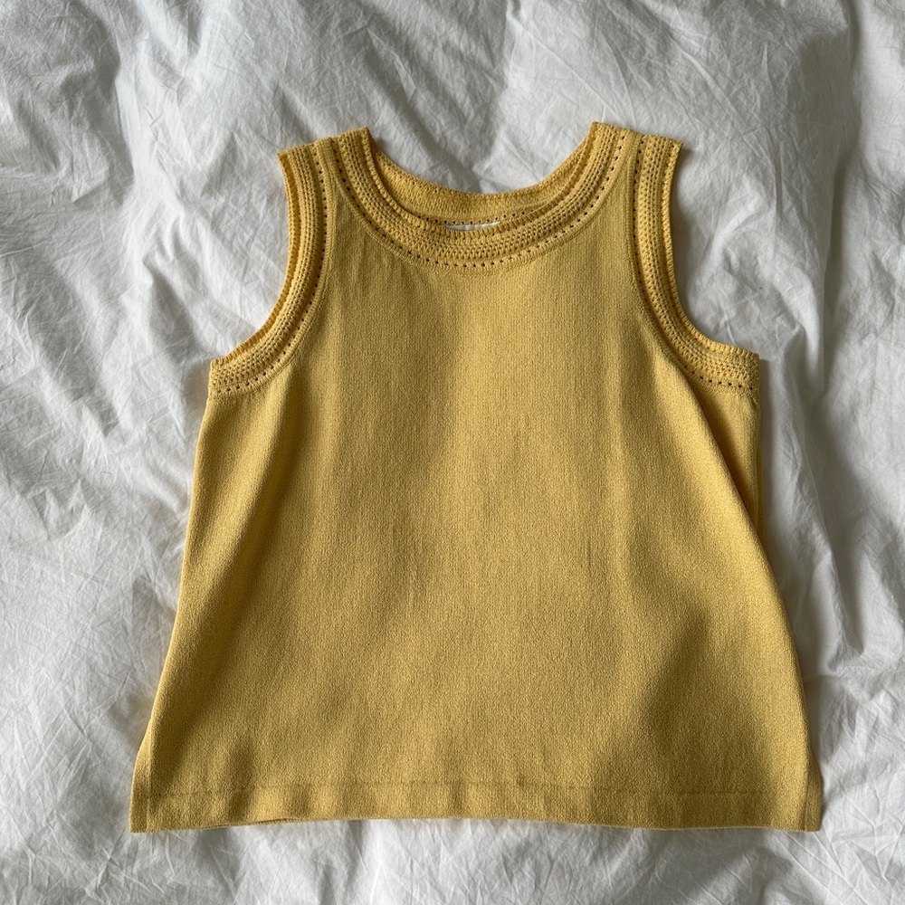 Vintage St. John Sport yellow knit tank S